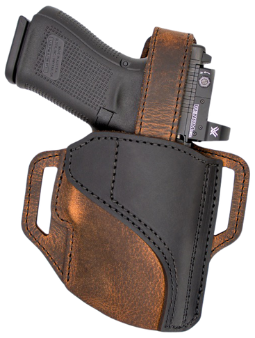 Versacarry TR32123 Trooper  OWB Size 02 Black/Gray Leather Belt Slide Right Hand 151617