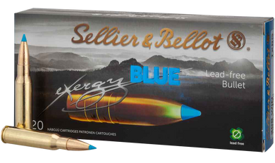 Sellier & Bellot SB308XA eXergy  308Win 165gr TAC EX Blue 20 Per Box/12 Case 150588