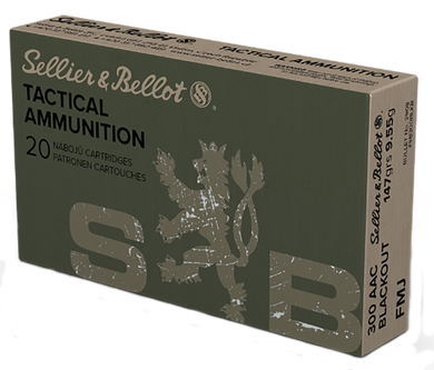 Sellier & Bellot SB300BLKB Rifle  300Blackout 147gr Full Metal Jacket 20 Per Box/50 Case 7961