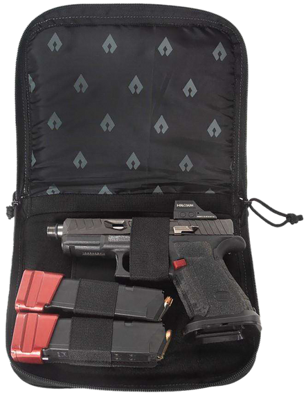 Advance Warrior Solutions SPC9 Single Pistol Case  9.50" Long Black Durable Soft Fabric Compatible w/ Most Standard Sized Pistols 168426