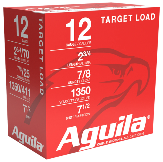 Aguila 1CHB1250 Target Load Competition 12Gauge 2.75" 7/8oz 7.5Shot 25 Per Box/10 Case 116386