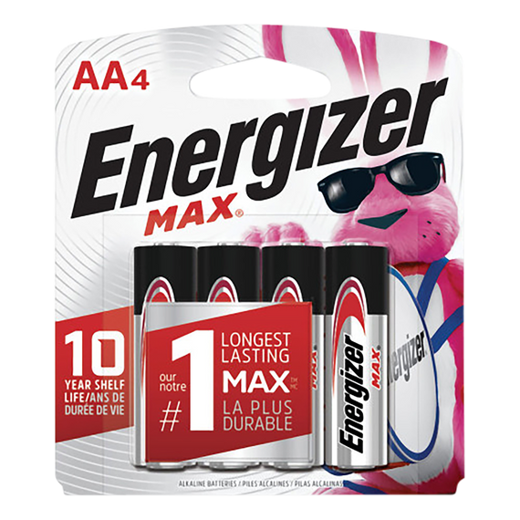 Energizer E91BP4 MAX AA Batteries  Black & Silver Alkaline 1.5 Volts, Qty (24) 4 Pack 157128