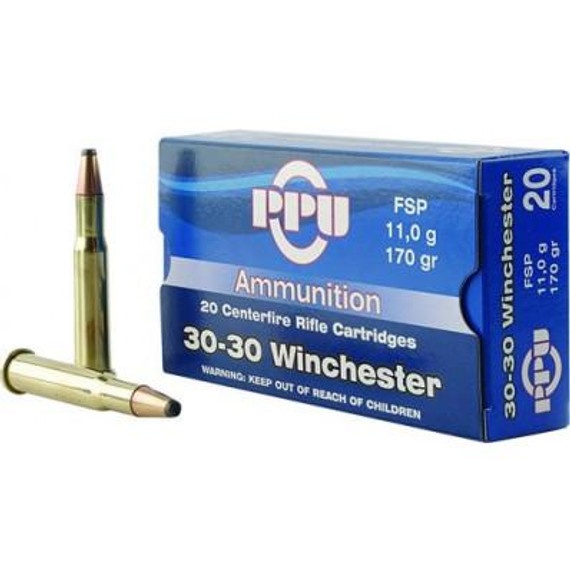 PPU Rifle Ammunition .30-30 Win 170 gr SP 2390 fps 20/ct OQPP30302