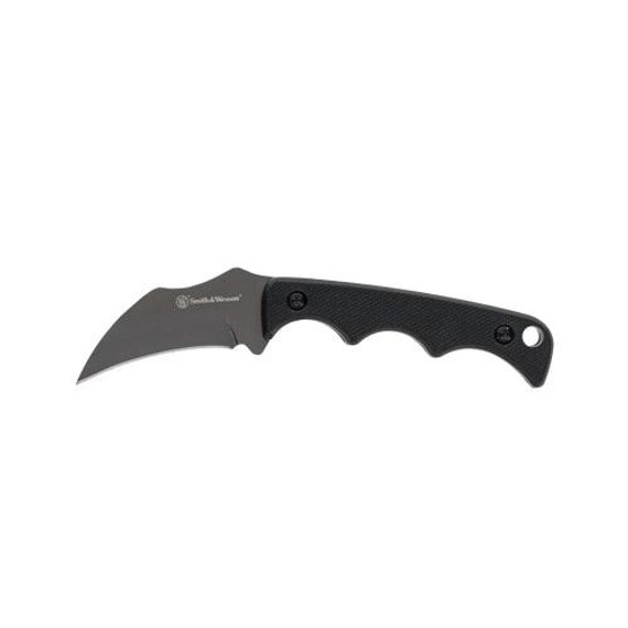 Smith & Wesson H.R.T. Karambit Neck Fixed Knife 2" Cleaver Blade Black with Nylon Sheath Blister PF1193154