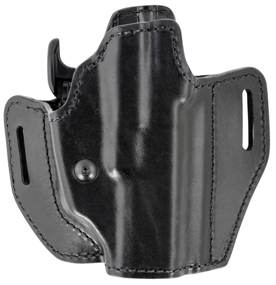 Bianchi 58351 Allusion Assent Pro-Fit OWB Size 13 Black Leather Belt Slide Compatible w/Springfield XDS/Ruger American Pistol/Glock 17/22 Belt Up to 1.50" Wide Right Hand 133358