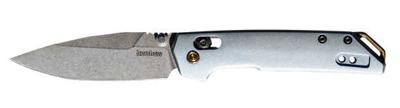 Kershaw 2051 Iridium  EDC Mini 3" Folding Spear Point Plain Stonewashed D2 Steel Blade, Ice Blue Aluminum Handle 167788