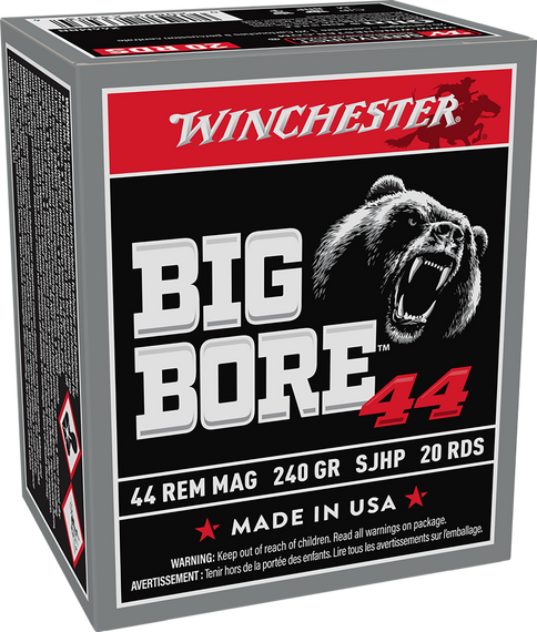 Winchester Ammo X44MBB Big Bore  44RemMag 240gr Semi Jacketed Hollow Point 20 Per Box/10 Case 157095