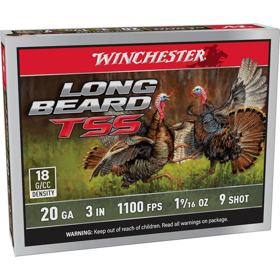 Winchester Long Beard TSS Shotshells 20ga. 3" 1-9/16oz 1100 fps #9 5/ct WNLBTSS2039