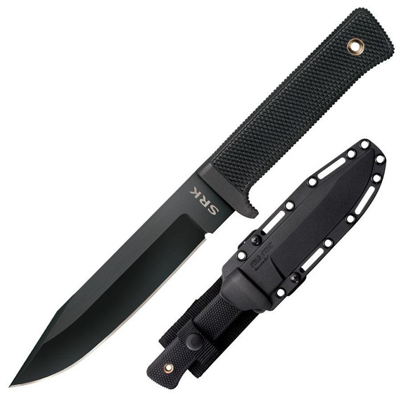 Cold Steel SRK Search Rescue Fixed Blade Tactical Knife - 6" Blade Black SK-5) CO49LCK