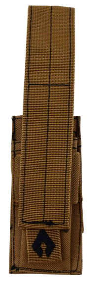 Advance Warrior Solutions PSMPTN Single Mag Pouch Pistol Tan 600D PVC Polyester MOLLE 148853