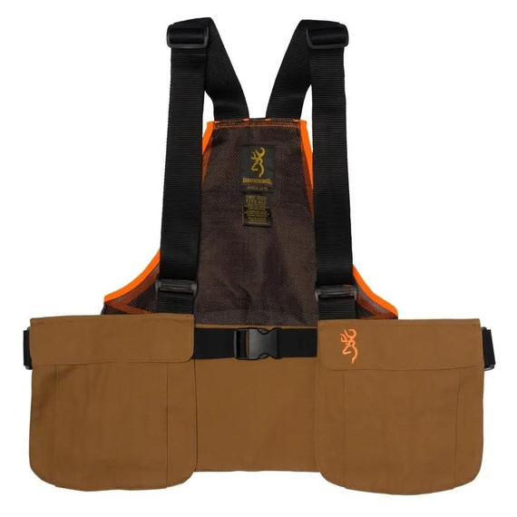 Browning Upland Strap Vest Tan/Blaze ONESIZE Fits Most QH30512032