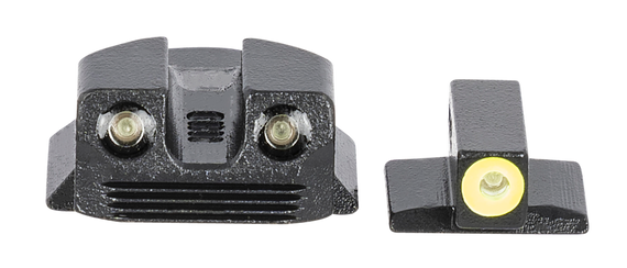 Meprolight USA 412293121 Hyper-Bright  Green/Tritium, Black Frame Fits Kimber 1911 Micro/Micro 9, Post Mount 134552