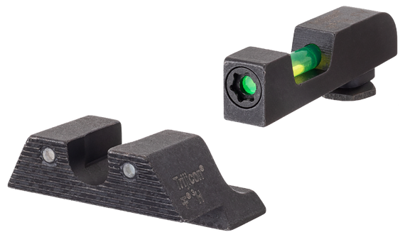 Trijicon 601106 DI Night Sight Set Green Tritium/Fiber Optic/Black Outline Front, Green Tritium Rear, Black Frame, Fits Glock 42/43/43X/48 Excludes MOS 133125