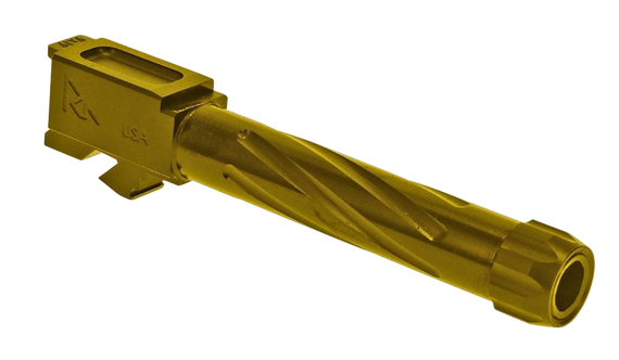 Rival Arms RA20G102E Precision V1 Drop-In Barrel 9mm Luger 4.49" Gold PVD Finish 416R Stainless Steel Material with Threading for Glock 17 Gen3-4 129786