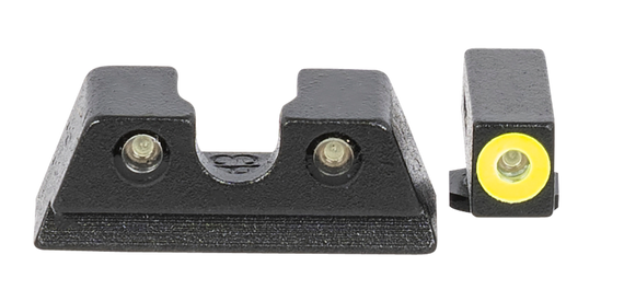 Meprolight USA 402203121 Hyper-Bright  Green Tritium Yellow Outline Front Sight-Green Tritium Black Outline Rear Sight Glock 42/43 134522