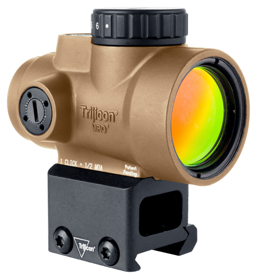 Trijicon 2200328 MRO SD  Coyote Tan 1x25mm 2 MOA Red Dot Reticle Lower 1/3 Co-Witness Mount 180135