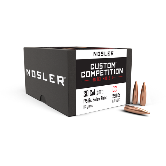 Nosler Custom Competition Bullets .30 cal .308" 175 gr HPBT 250/ct NO53167