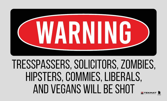 TekMat TEK42TRESPASSERS Trespassers Will Be Shot Door Mat Multi-Color Rubber 25"x42" 155346