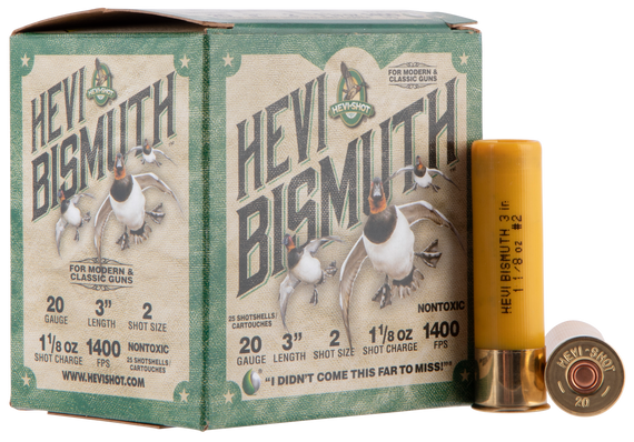 HEVI-Shot HS17002 HEVI-Bismuth  20Gauge 3" 1 1/8oz Bismuth 2Shot 25 Per Box/10 Case 114132