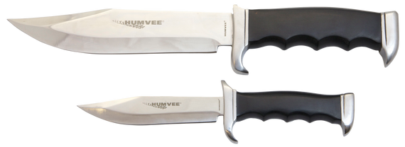 Humvee Adventure Gear HMVBC02BK Bowie Knife Set  Fixed Plain Spear Point Polished Stainless Steel Black Pakawood 4551