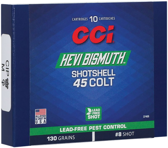 CCI 3746B Pest Control HEVI-Bismuth 45Colt 130gr Shotshell #8 Shot 10 Per Box/20 Case 171775
