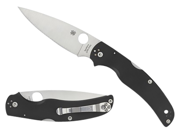 Spyderco C244GP Native Chief Lightweight 4.02" Folding Plain Stonewashed CTS BD1N SS Blade/Black Textured FRN Handle Includes Pocket Clip 158090