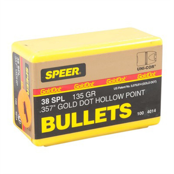 Speer Gold Dot Personal Protection Short Barrel Handgun Bullets .38 cal .357" 135 gr GDHPSB 100/ct SP4014