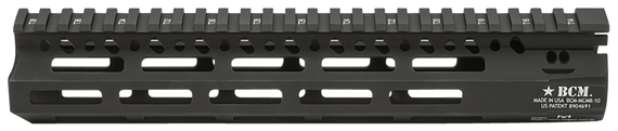BCM MCMR10556BLK BCMGunfighter MCMR 10" M-LOK, Free-Floating Style Made of Aluminum with Black Anodized Finish for AR-Platform 45069