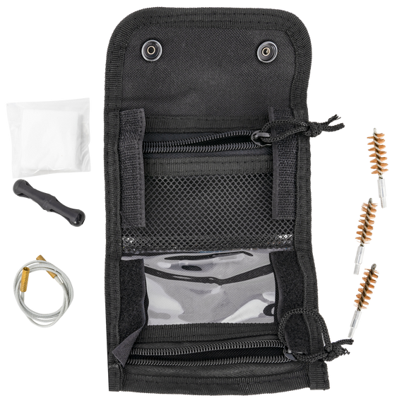 Remington Accessories 17459 Field Cable Cleaning Kit Multi-Caliber Pistol/Black Water Resistant Tri-Fold Nylon Case 146871