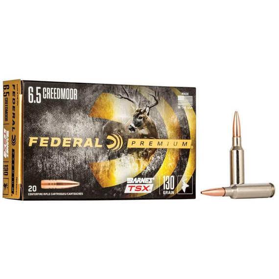Federal Classic Hunter Barnes TSX Rifle Ammunition 6.5 Creedmoor 130 gr TSX 2825 fps 20/ct FAP65CRDBTSX1