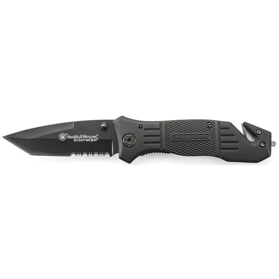 Smith & Wesson Extreme Ops Liner Lock Folding Knife 3.3" Blade Black PFSWFR2SCP