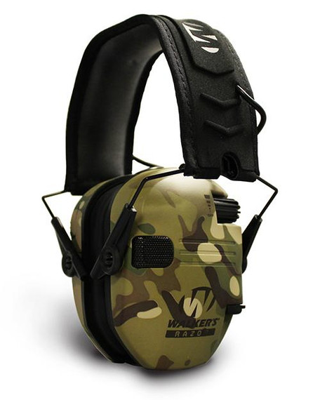 Walker's Razor Slim Shooter Folding Electronic Muff- Camo Tan WFGWPRSEMMCC