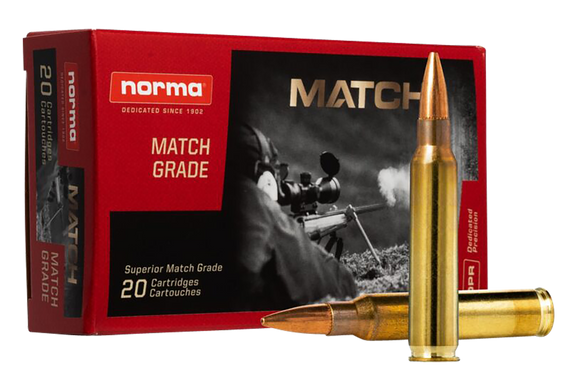 Norma Ammunition 2423552 Dedicated Precision Golden Target Match 223Rem 77gr Hollow Point Boat Tail 20 Per Box/10 Case 156113