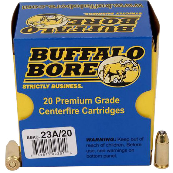 Buffalo Bore Ammunition 23A20 Heavy Strictly Business 40S&W +P 155gr Jacket Hollow Point 20 Per Box/12 Case 82109