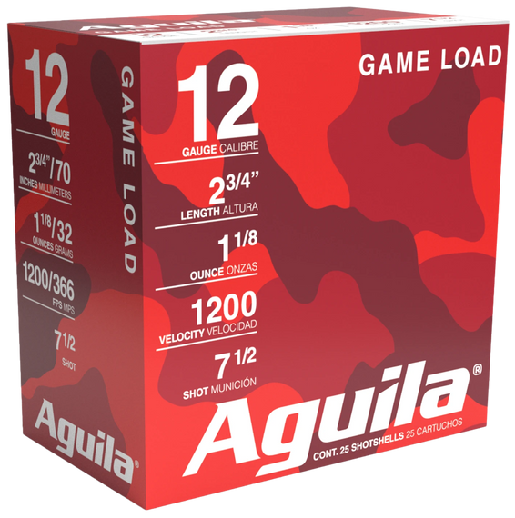 Aguila 1CHB1217 Birdshot Standard Velocity 12Gauge 2.75" 1 1/8oz 7.5Shot 25 Per Box/10 Case 116378