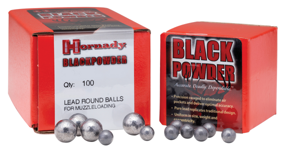 Hornady 6070 Black Powder Lead Balls 44 Cal .454 100 Per Box/ 25 Case 135563