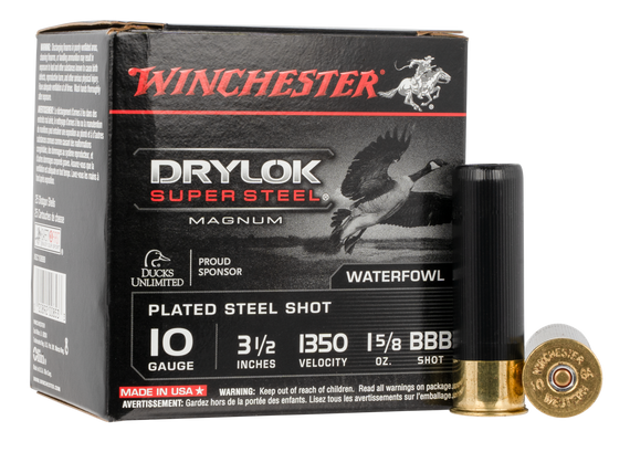 Winchester Ammo XSC10BBB Drylok Super Steel Magnum 10Gauge 3.50" 1 5/8oz BBBShot 25 Per Box/10 Case 116974