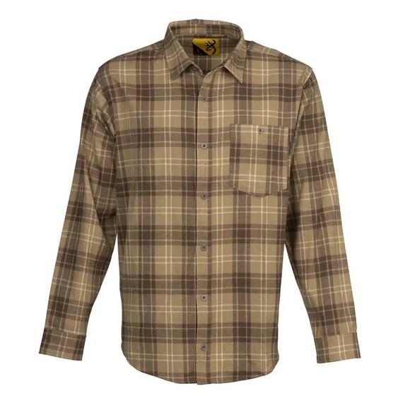 Browning Upland Flannel Long Sleeve Shirt Tan 2XL QH3012734805