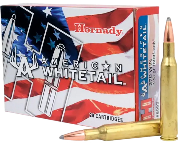 Hornady 8053 American Whitetail  270Win 130gr InterLock Spire Point 20 Per Box/10 Case 84276