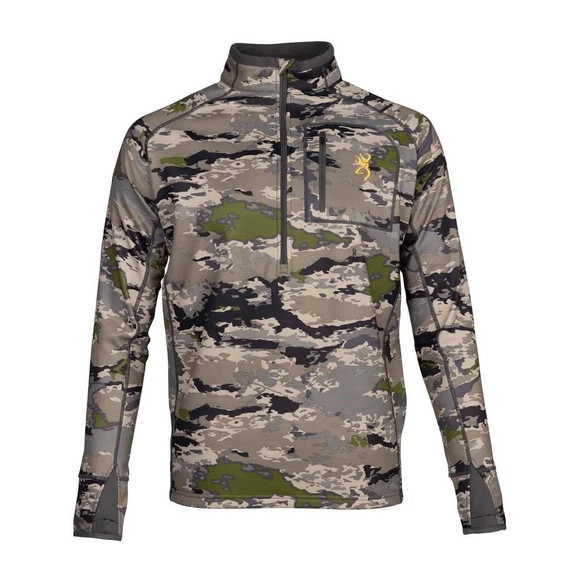 Browning Monroe 1/4 Zip Long Sleeve Shirt Ovix Camo L QH3010973403