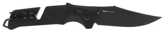 S.O.G SOG11120541 Trident AT 3.70" Folding Clip Point Plain Black TiNi Cryo D2 Steel Blade/Blackout GRN Handle Features Line Cutter/Glass Breaker 144908