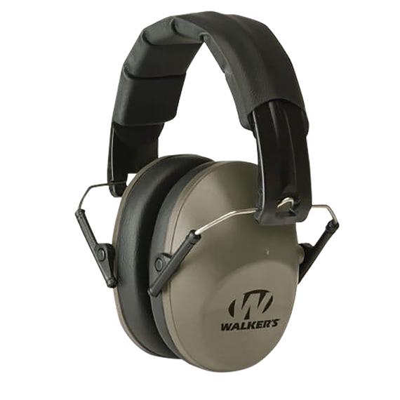 Walker's GWPFPM1FDE Pro Low Profile Folding Passive Muff 22 dB Over the Head Flat Dark Earth/Black Polymer 114373