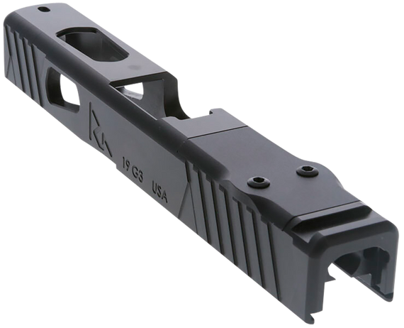 Rival Arms RA10G202A Precision Slide A1 QPQ Black 17-4 Stainless Steel with Front/Rear Serrations & RMR Optic Cut for 9mm Luger Glock 19 Gen3 111254