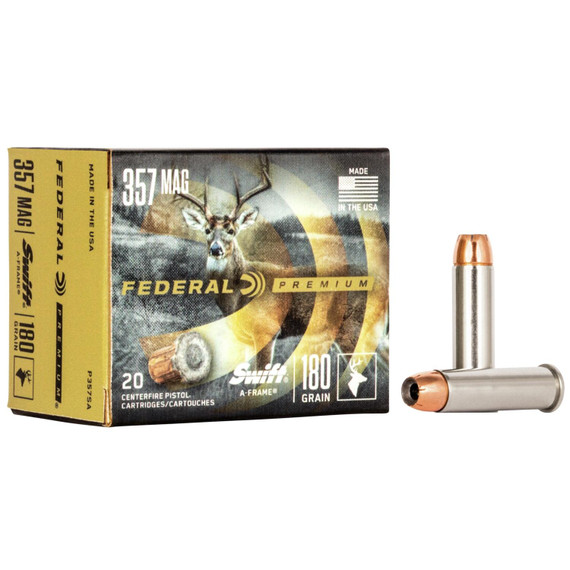 Federal Premium Vital-Shok Handgun Ammunition .357 Mag 180 gr SAF 1160 fps 20/box FAP357SA