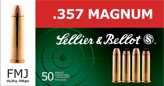 Sellier & Bellot Pistol & Revolver Ammo .357 Mag 158 gr FMJ 50/Box ZYSB357A