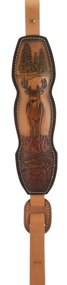 Hunter Company 027-40 Trophy Custom Sling Padded Brown Leather/Suede w/ Deer Design 149428