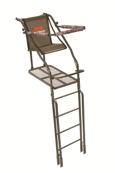 Millennium 21' Ladder Stand W Double-Size Platform & Safe-Link 35' Safety Line - MOTOR FREIGHT ONLY OML110SL