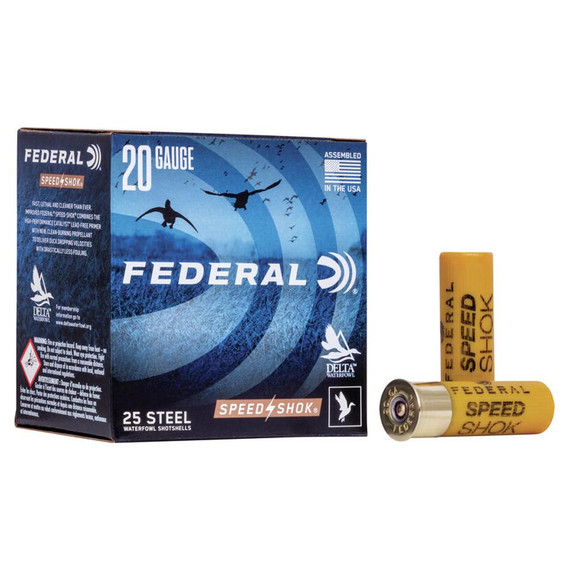 FEDERAL SPEED-SHOK HIGH VELOCITY STEEL 20GA 2-3/4" 3/4OZ 4 AMMO 25RD FAWF2084