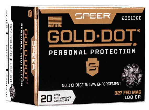 Speer Gold Dot Handgun Ammunition .327 Federal 100 gr HP 1500 fps 20/ct SP23913GD