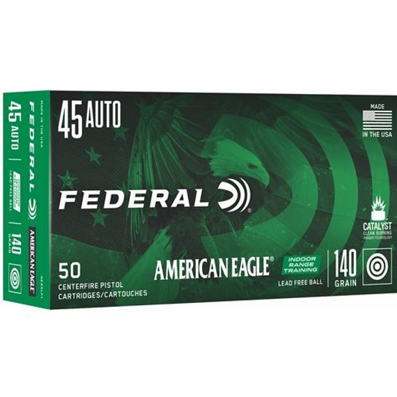 Federal American Eagle IRT Lead Free Handgun Ammunition .45 ACP 140gr FMJ 50/ct FAAE45LF1